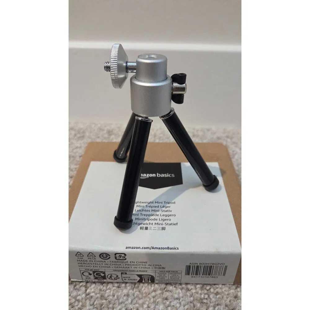 Amazon Basics Lightweight Portable Mini Travel Tripod with 360° Ball Head
